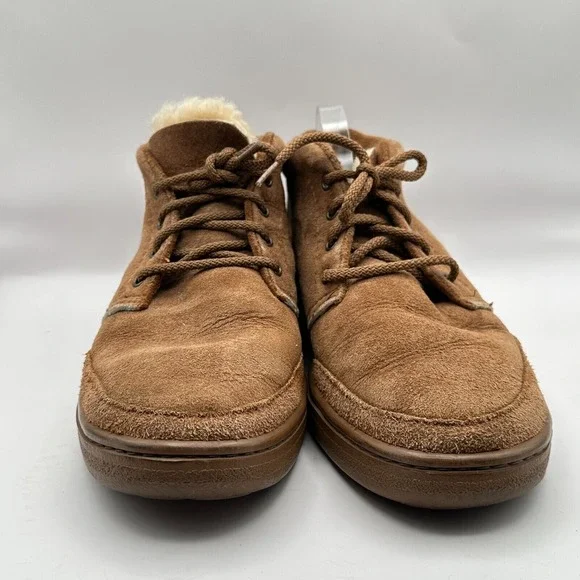 Vtg UGG Chukka Boots Mens Size 11 Brown Suede Pure Wool Lined Winter Luxury Cozy